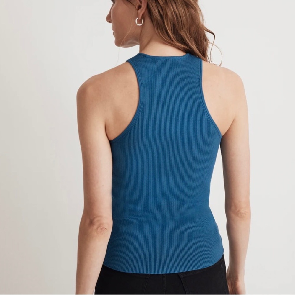 NWT Madewell The Signature Knit Cutaway Sweater Tank Pacific Cove Blue - Picture 5 of 5